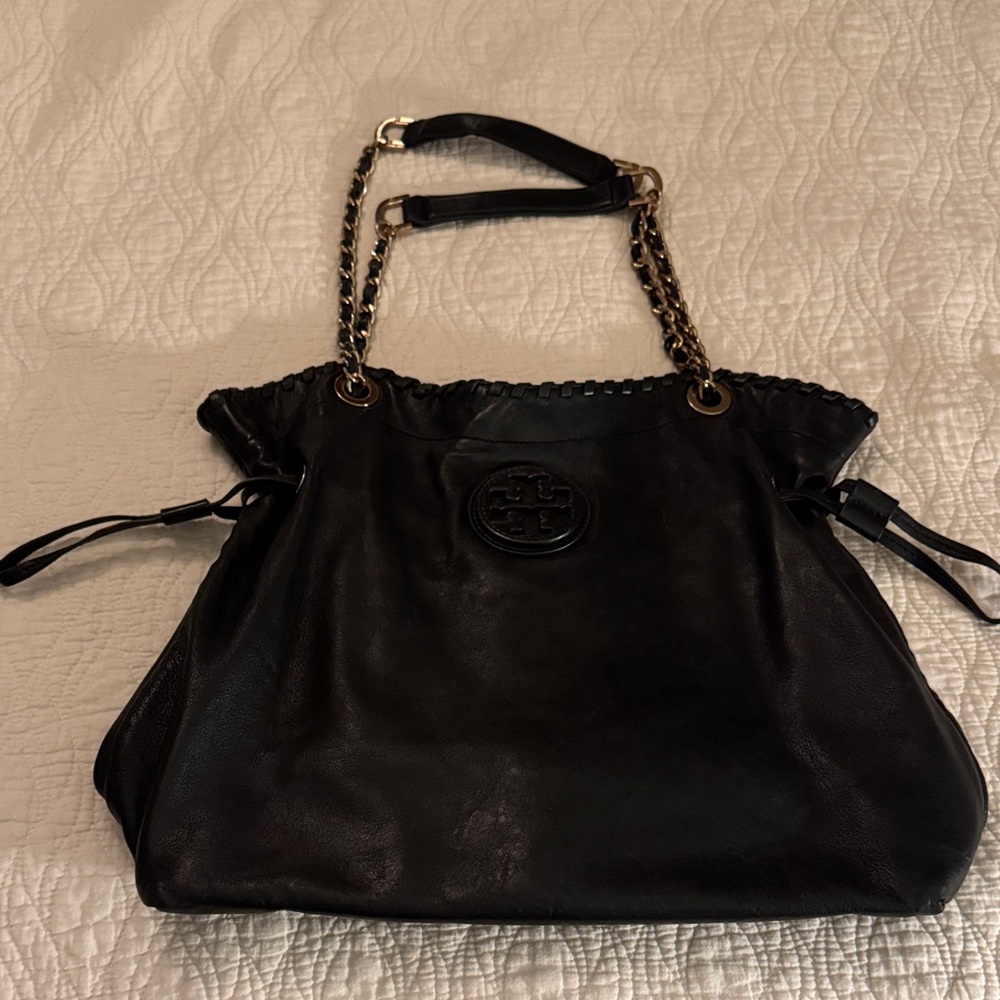 Tory Burch Black Leather Chain Shoulder Bag